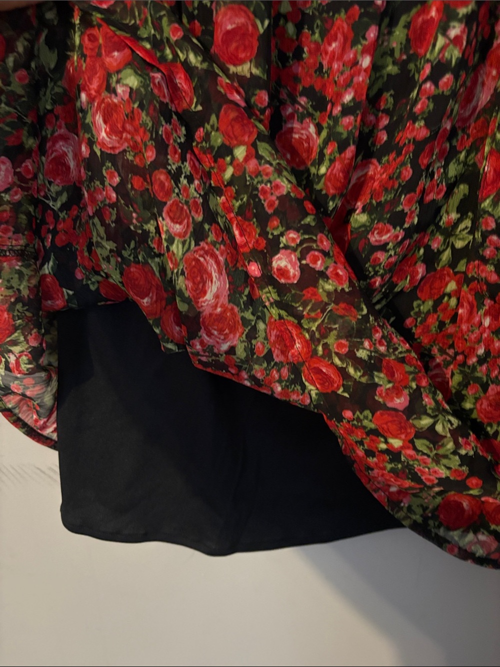NWT Red Rose Print Sleeveless Shift Dress with Pockets Sz 12 - Picture 5 of 9